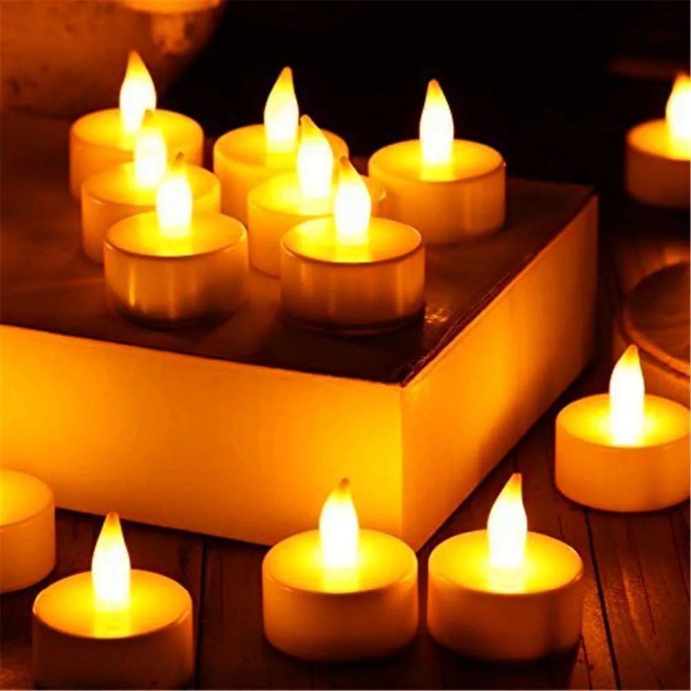 Derisory Battery Operated LED Candle Tealight Diya Decorative Lights for Home Wall Lighting Decoration (Yellow Warm) (Decor Diva-30)
