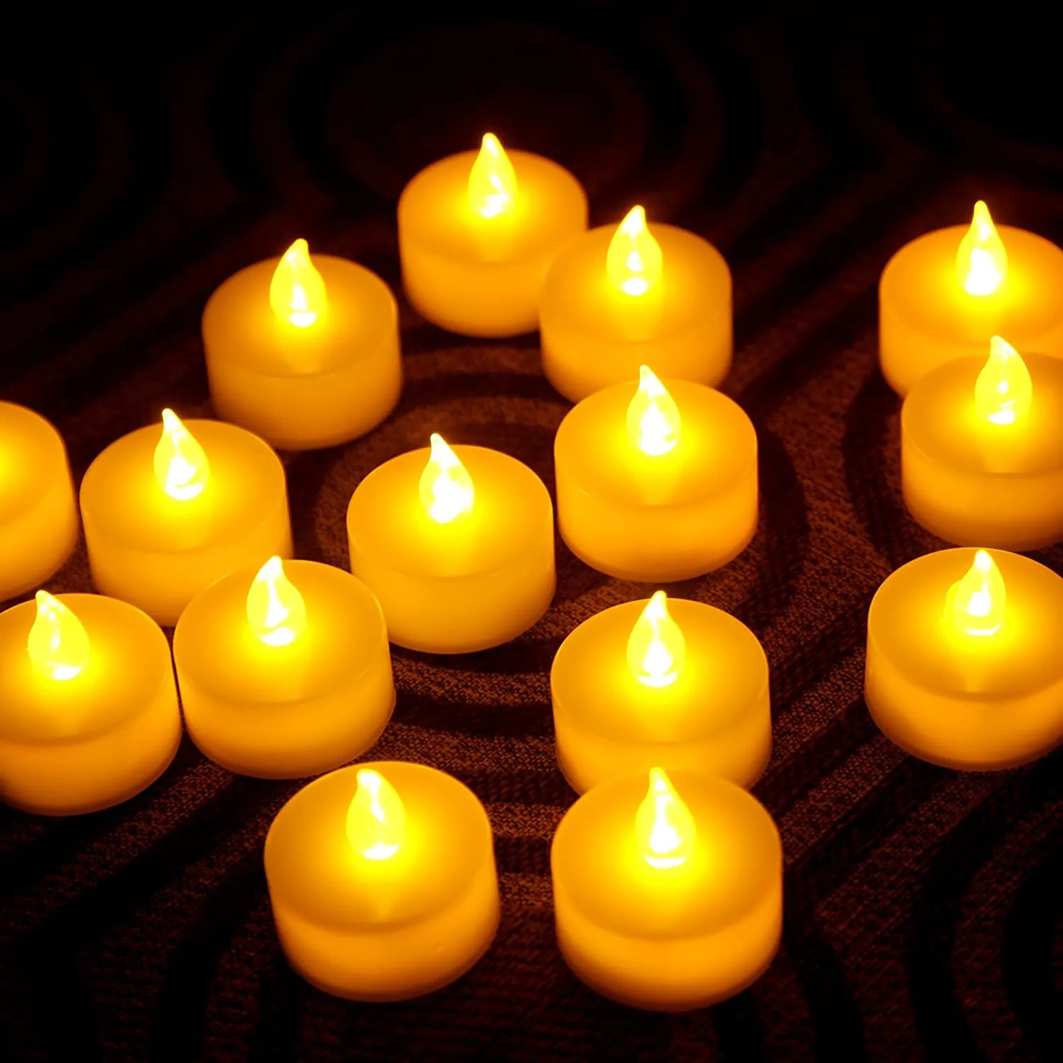 Derisory Battery Operated LED Candle Tealight Diya Decorative Lights for Home Wall Lighting Decoration (Yellow Warm) (Decor Diva-30)