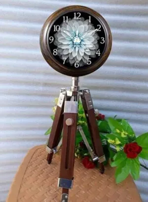 DH Wooden Wall Clock /Handicraft /Home Decor Clock/Stand Clock (Stand Clock Wooden Antique Home Office Decor 18 Inch Table & Desk)