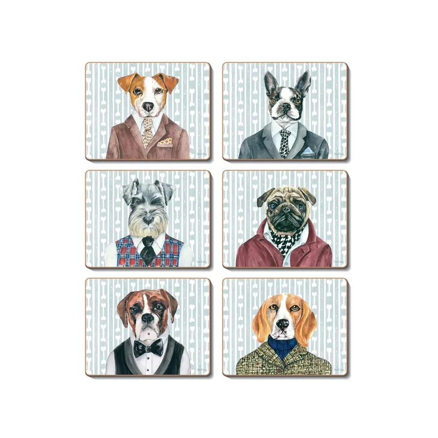 Dogs Dinner Coaster Set/6
