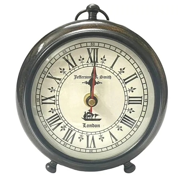 Dynamic Store Wooden Table Top Clock Roman Number Desk Clock Decorative Home,Office,Studio,Living Room,5 Inch Antique Stylish (Brown)