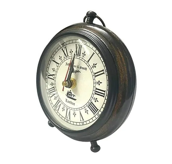 Dynamic Store Wooden Table Top Clock Roman Number Desk Clock Decorative Home,Office,Studio,Living Room,5 Inch Antique Stylish (Brown)
