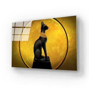 Egyptian Goddess Bastet Glass Wall Art Egyptian Goddess Bastet Glass Wall Art