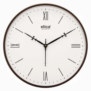 Elica Modern Sytlish Desinger Wall Clock for Home, Living Room, Bedroom, Office, and Kitchen (Black Roman)