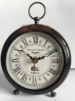 Elisa Handicraft Store - Unique Priced Handmade Vintage Wooden Table Top Clock Desk Clock Home & Office Study Living Room Decoration Gift Item (Brown)
