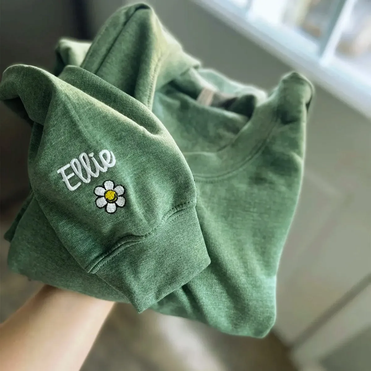 Embroidered gifts for Mom Grandmother, Children's Drawing Art Work Embroidered Sweatshirt, Hoodie