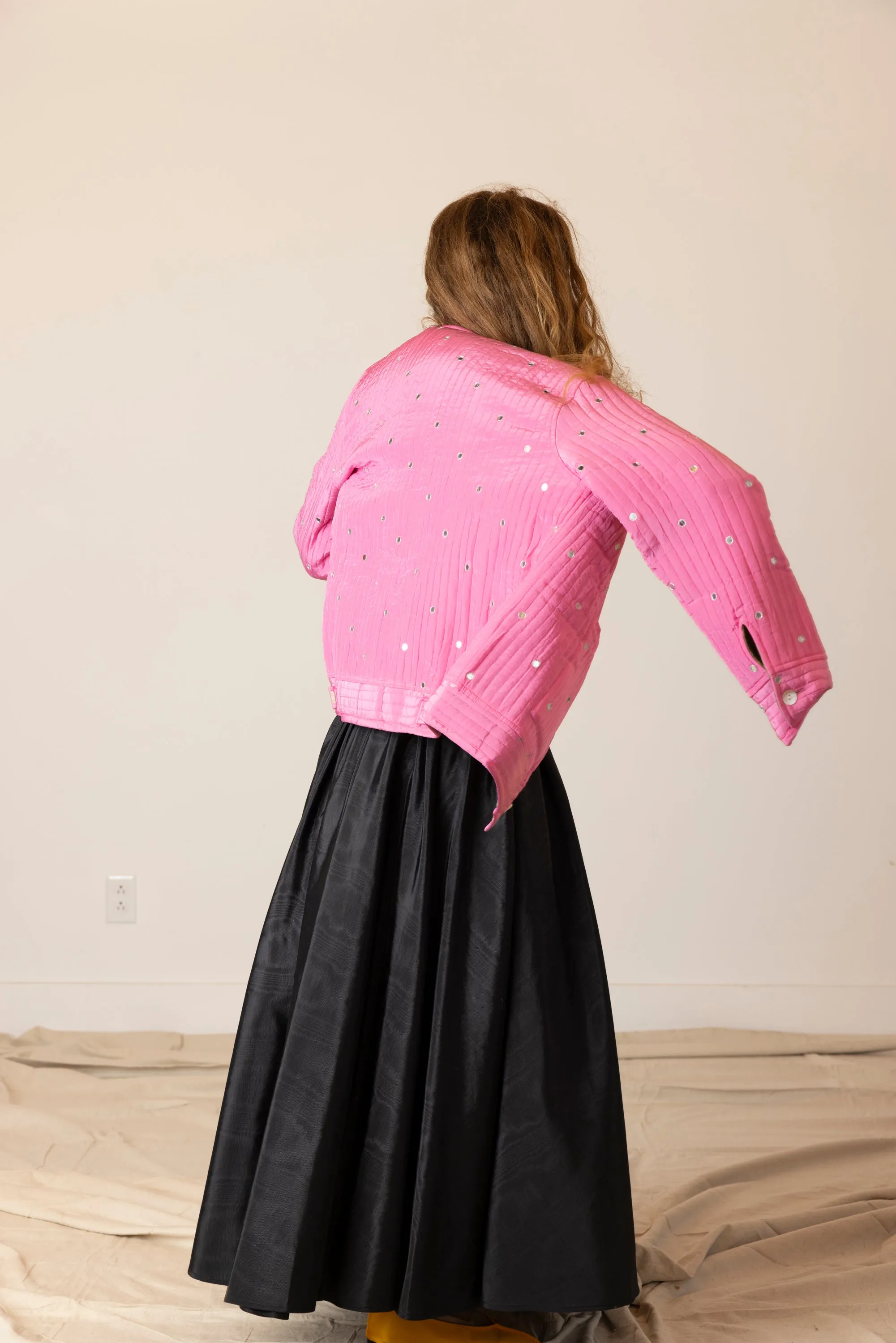Fein Reversible Jacket with Mirror Embroidery - Pickle/Pink