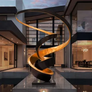 FINEST Indoor Modern Abstract Spiral Stainless Steel Sculpture FS-041
