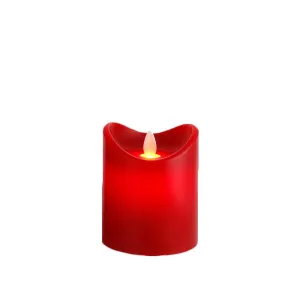 Flicker Led Candle w/5hr Timer Red 10cm