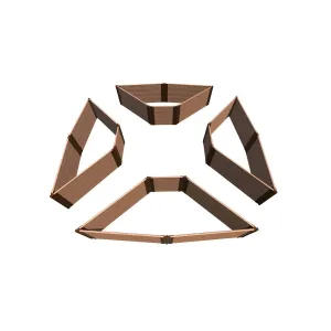 Frame It All | Tool-Free Elizabethan Garden Raised Garden Bed (4-Sided Triangle) 12' X 12' X 22" - Classic Sienna