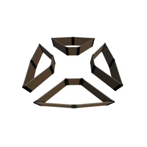 Frame It All | Tool-Free Elizabethan Garden Raised Garden Bed (4-Sided Triangle) 12' X 12' X 22" - Uptown Brown - 1" Profile