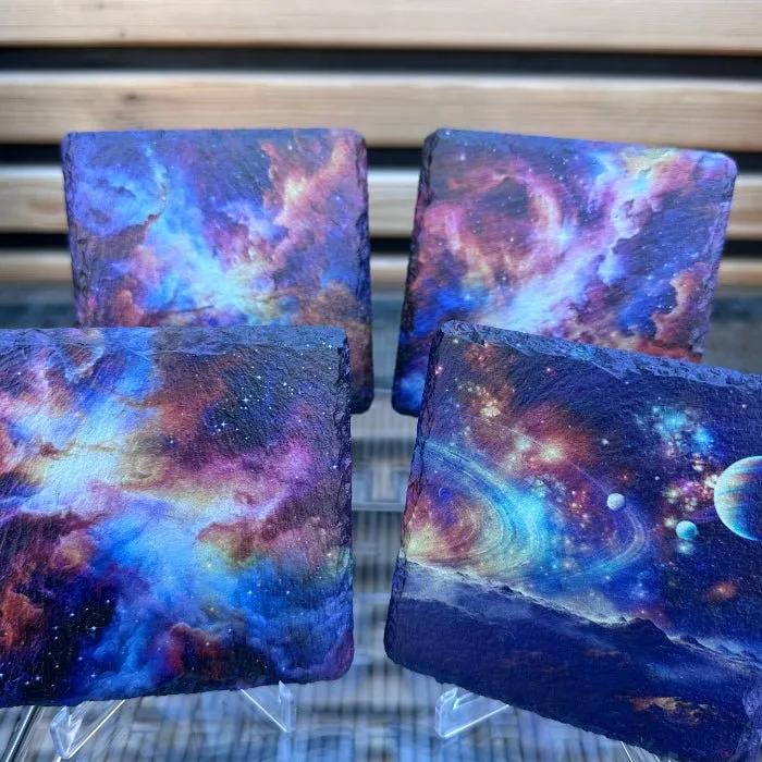 Galaxy Slate Coasters - Planets and Galaxy