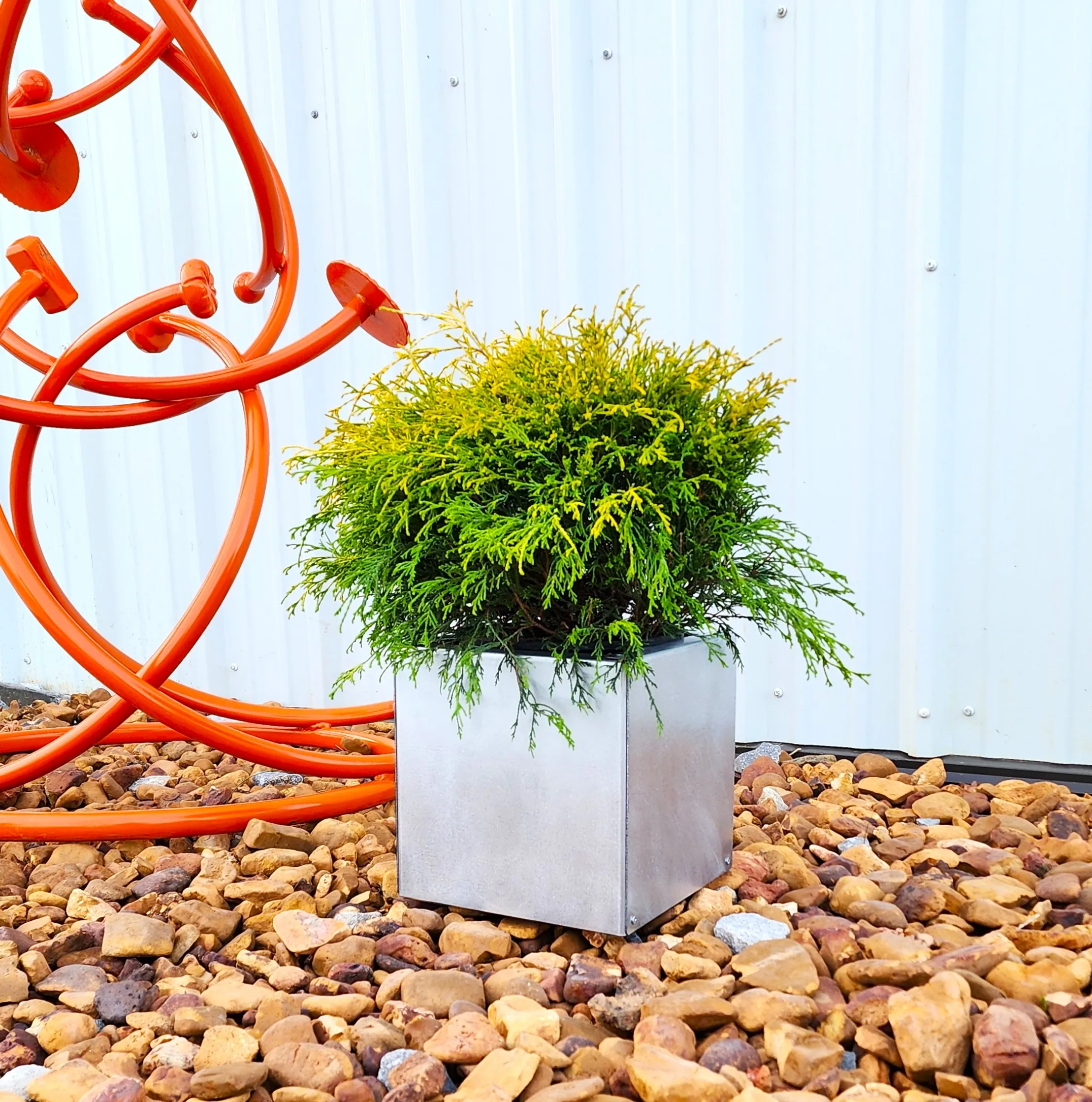 Galvanized Square Metal Planter - 10", 16", or 22" - Zinc Planter Box - Outdoor Planter - Indoor Planter - Cute Planter - Succulent Planter