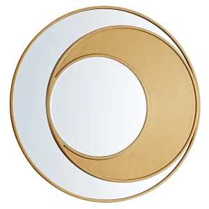 GD004 Gold Round Mirror