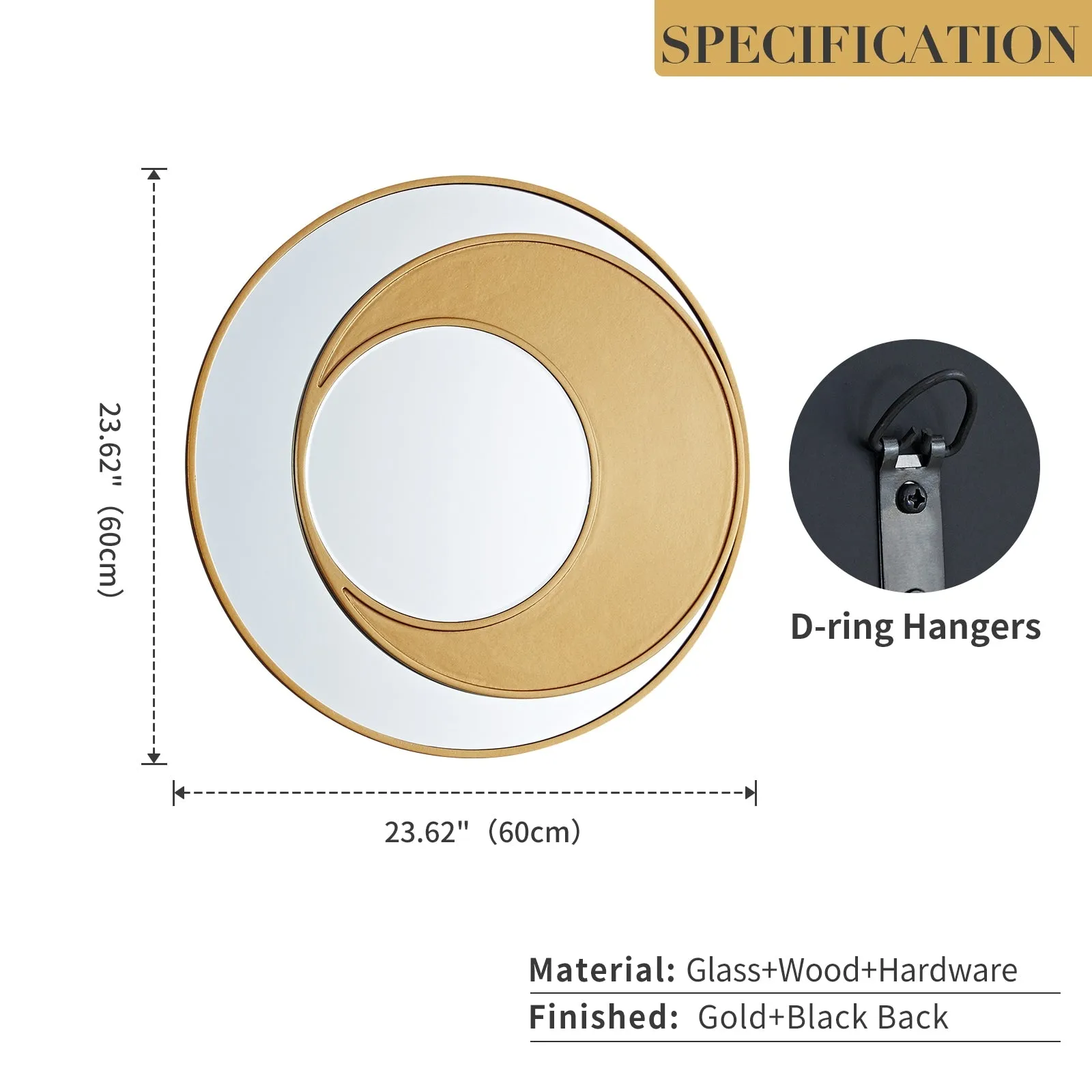 GD004 Gold Round Mirror