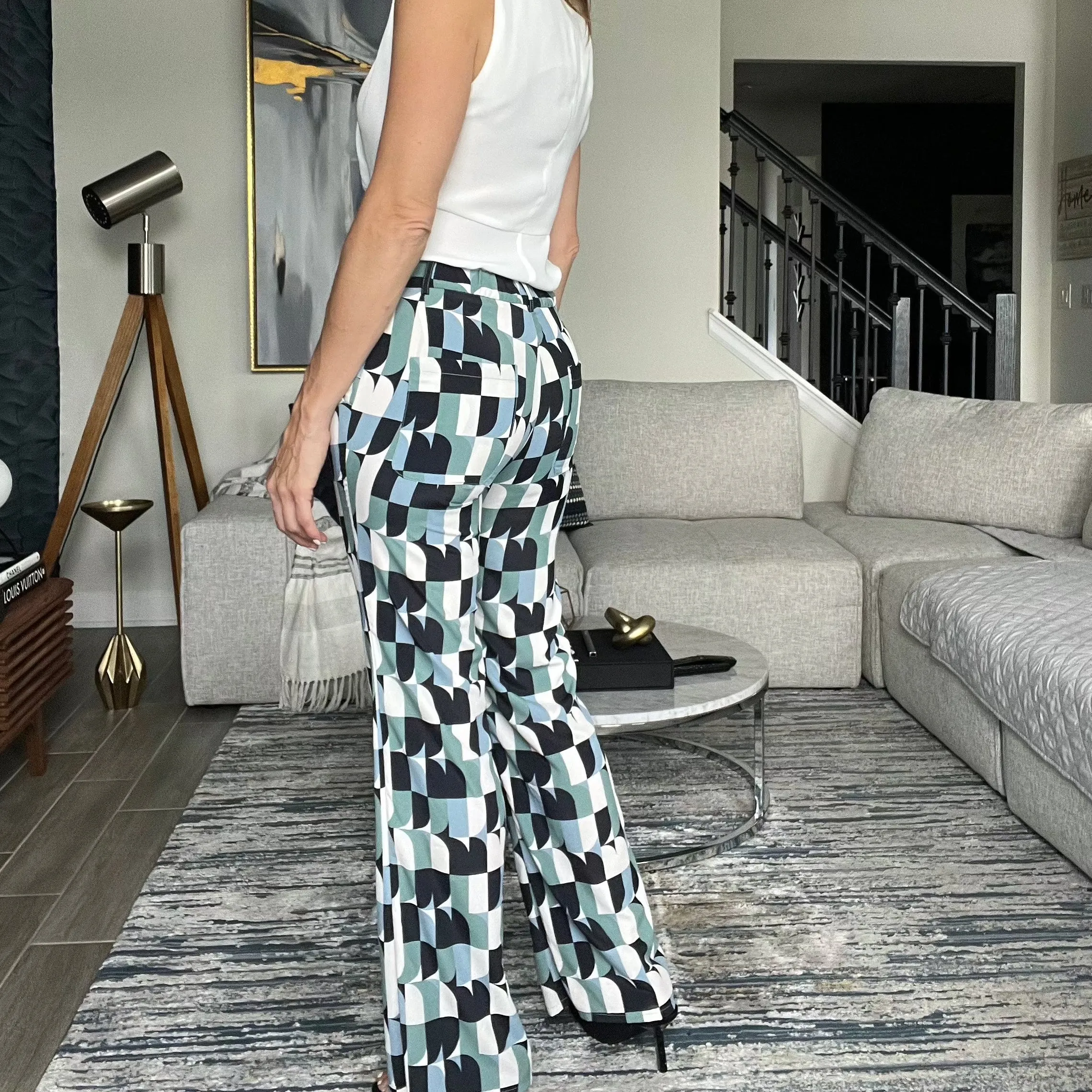 GEOMETRIC PRINT PANTS