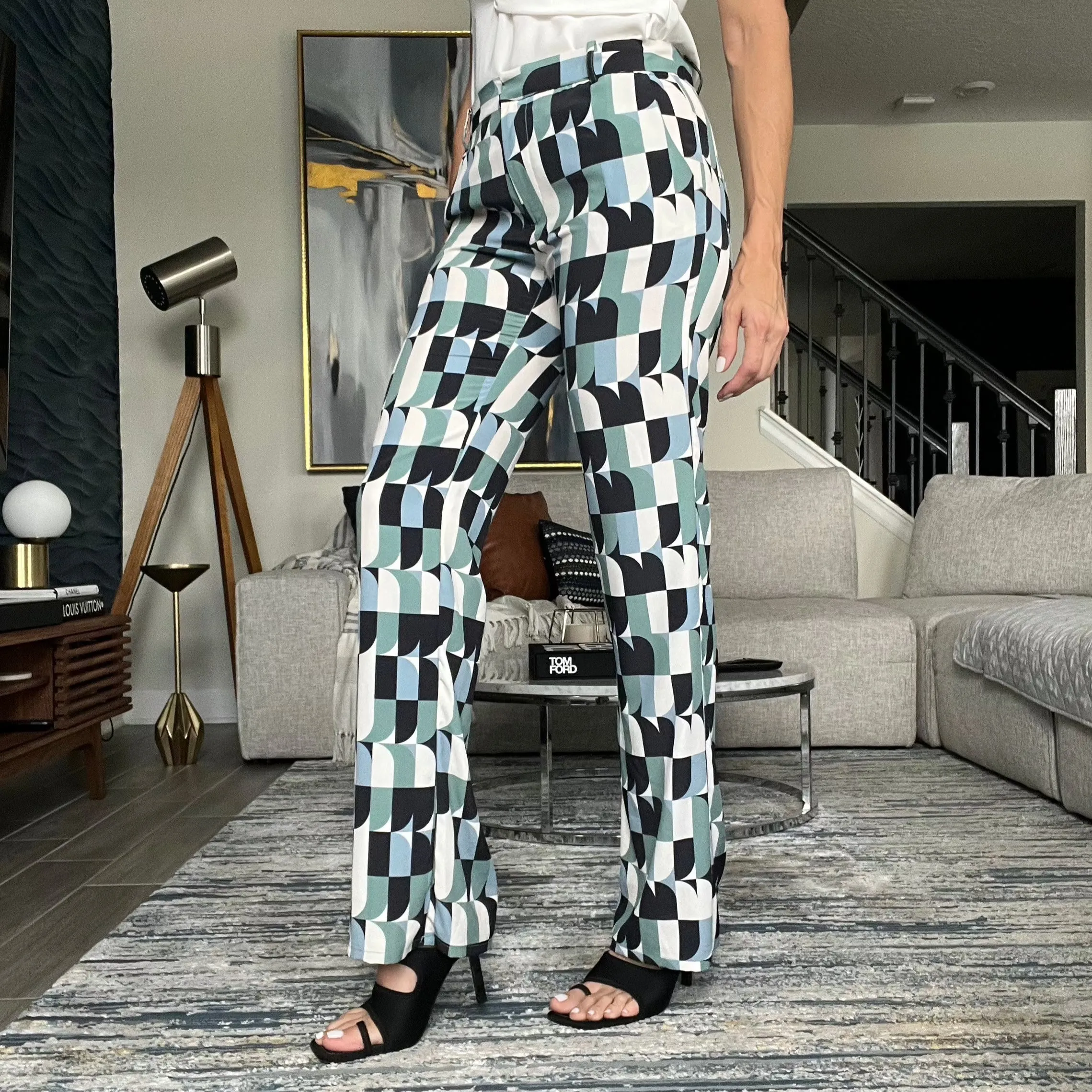 GEOMETRIC PRINT PANTS