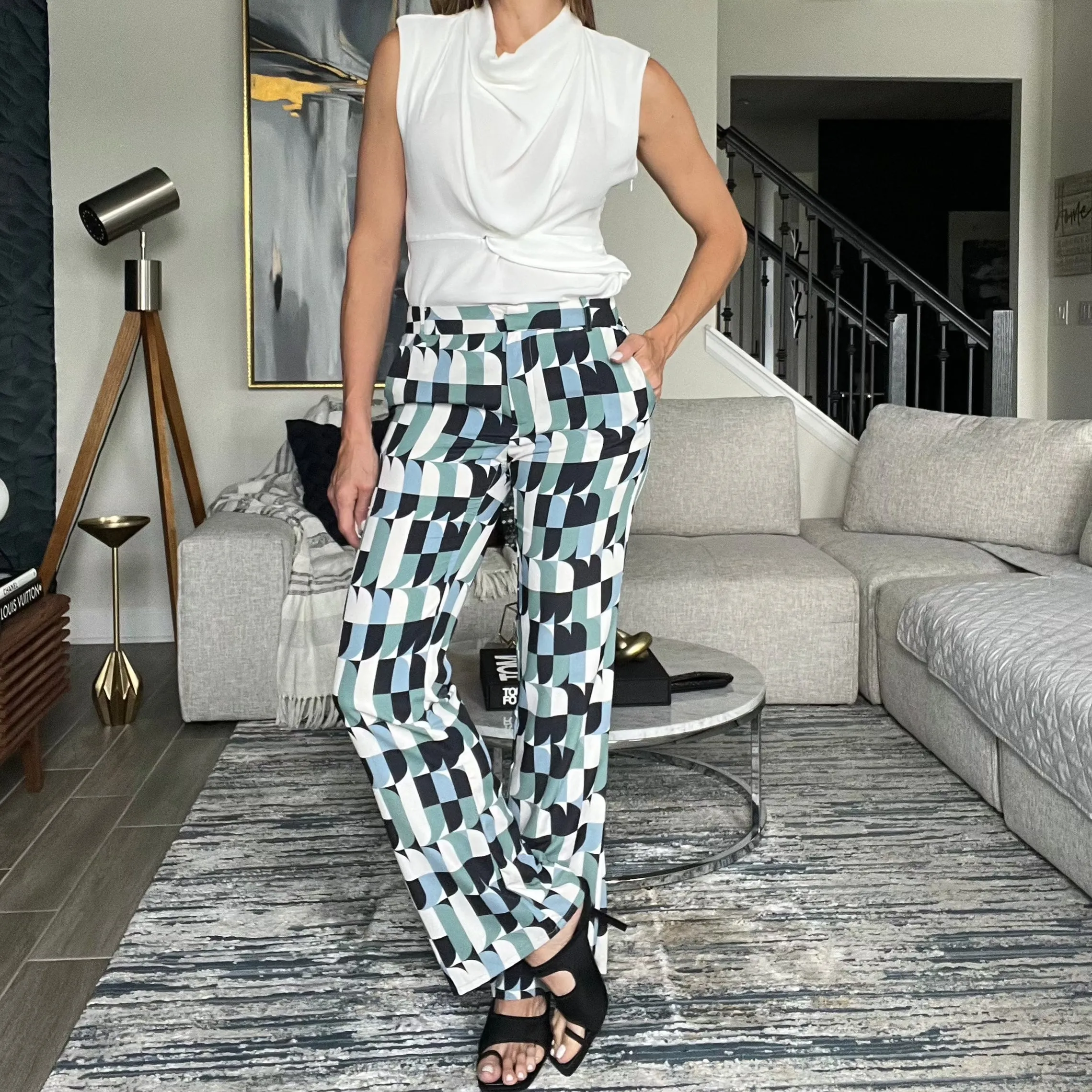 GEOMETRIC PRINT PANTS