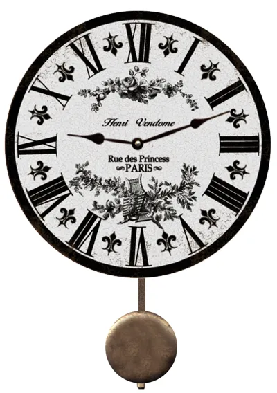 Gray Toile French Clock- Gray Toile Clock