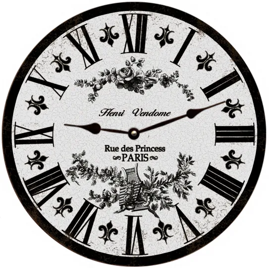 Gray Toile French Clock- Gray Toile Clock