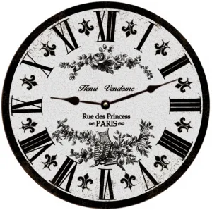 Gray Toile French Clock- Gray Toile Clock