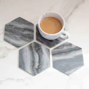 Grayscale Marble Coasters (Set of 4)