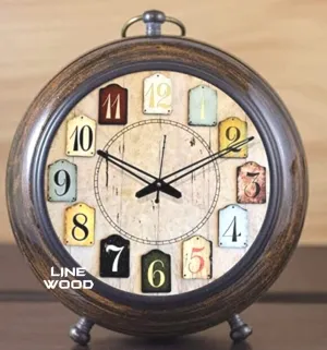Handmade Wooden 5" Table Top Clock Desk Clock Victoria Style Hanging Clock Home & Office, Bed Room, Decor Wedding Gift (Multicolor)