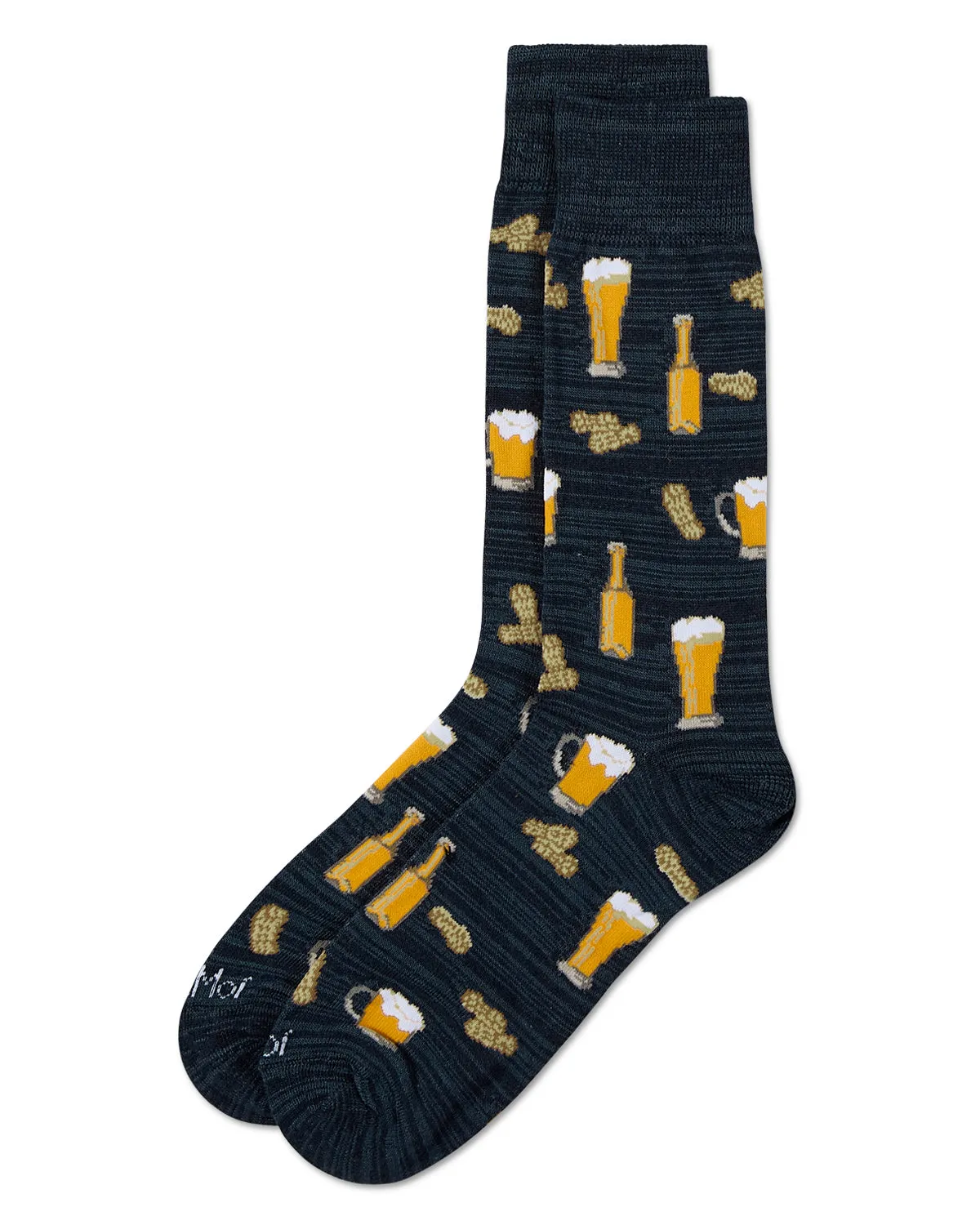 Happy Hour Beer and Peanuts Bamboo Blend Men's Crew Socks