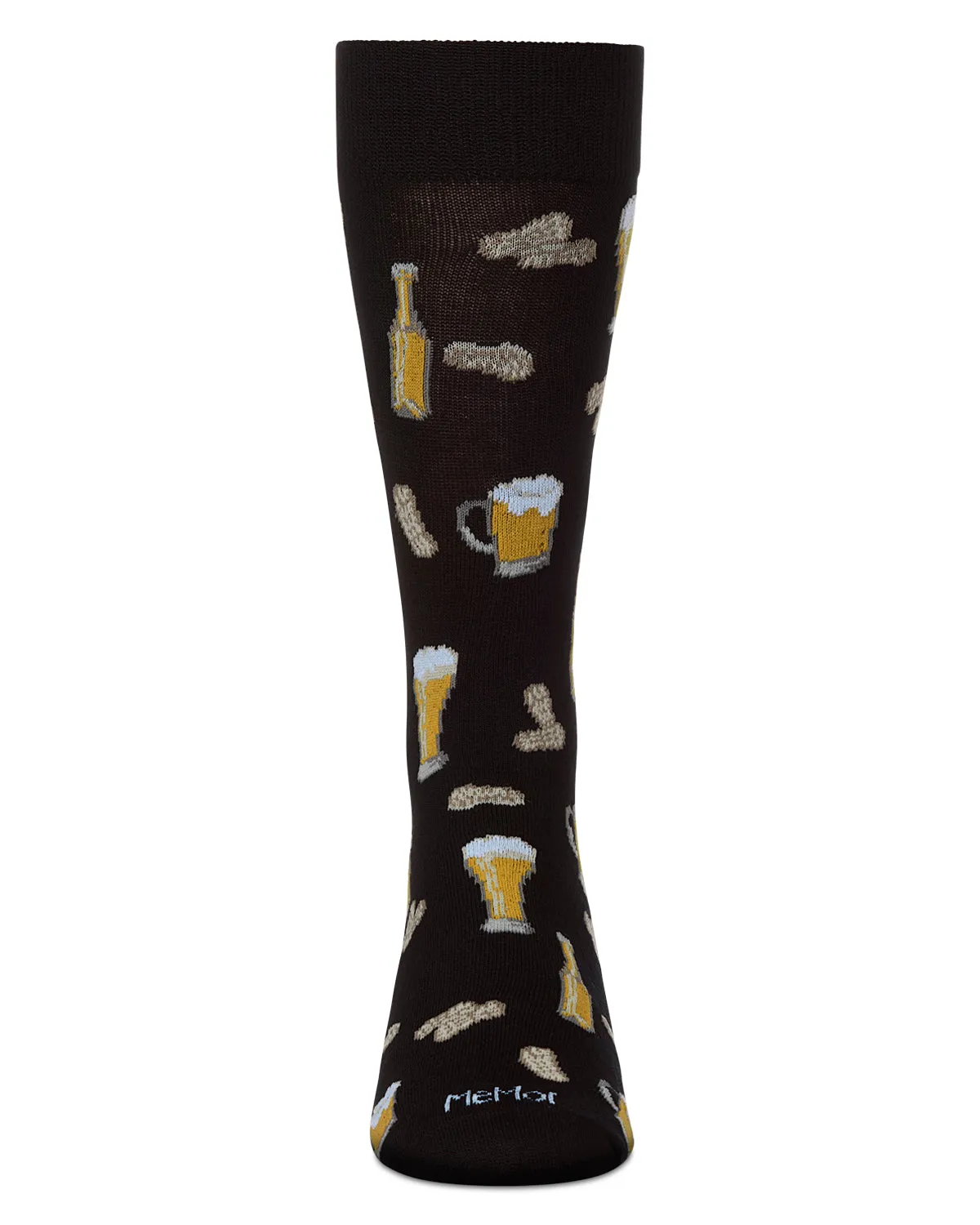 Happy Hour Beer and Peanuts Bamboo Blend Men's Crew Socks