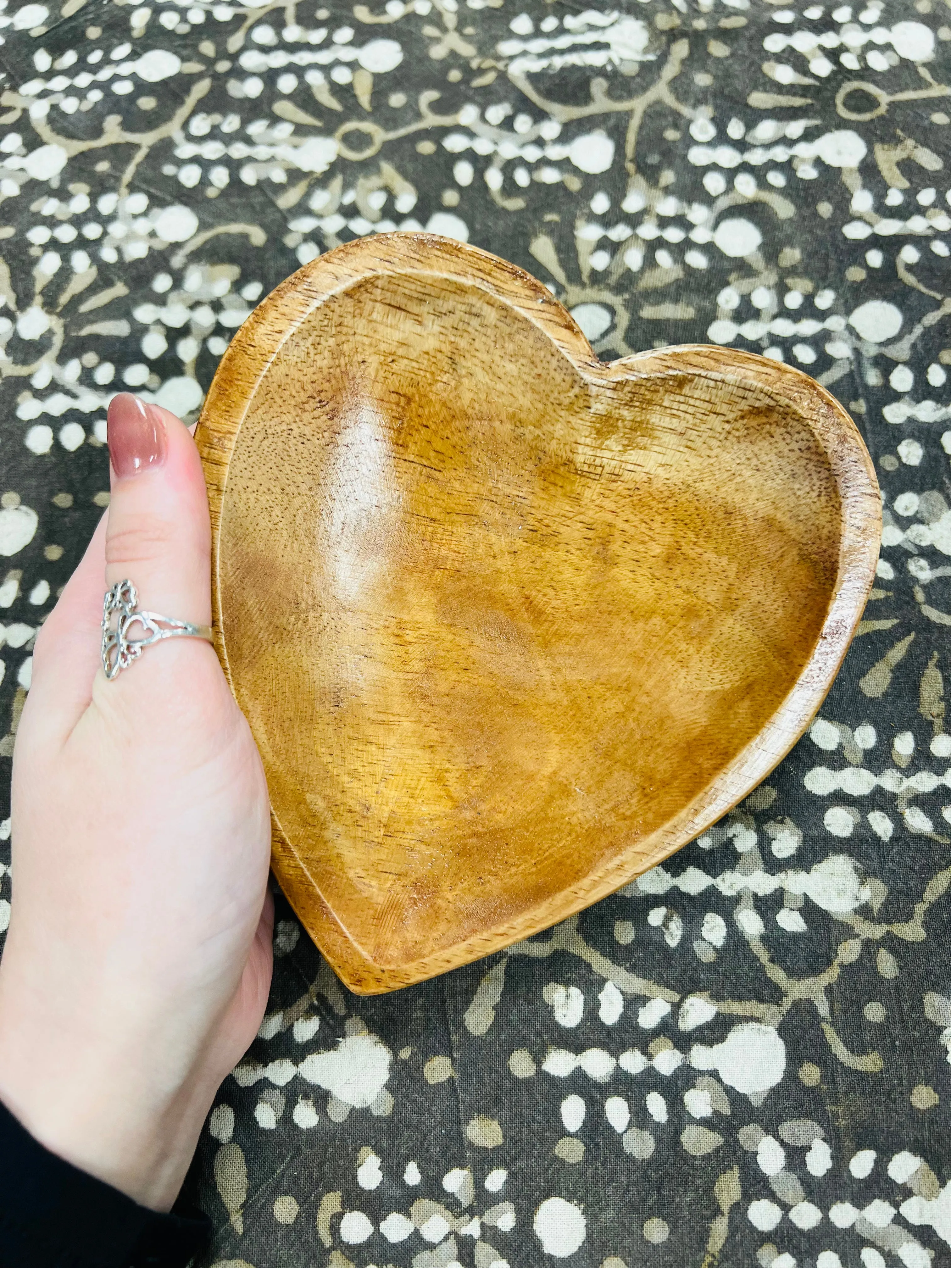 Heart Shaped Wooden Trinket Bowls
