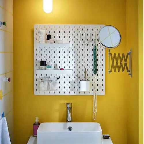 IKEA Frack Shaving / Make-up Bathroom Wall Mounting Mirror(3X Magnifying) 170mm, Stainless Steel, Framed, Round