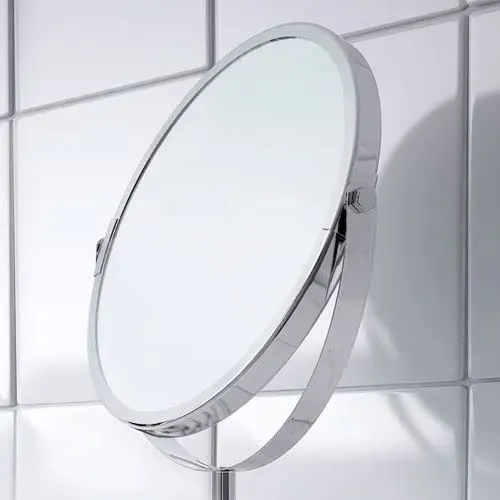 IKEA Frack Shaving / Make-up Bathroom Wall Mounting Mirror(3X Magnifying) 170mm, Stainless Steel, Framed, Round