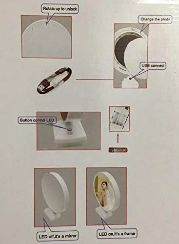 IndusSeller_Magic Mirror Round Pack of 1 with All its Accessory and Customized Photo as per Request