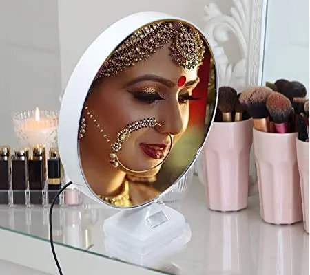 IndusSeller_Magic Mirror Round Pack of 1 with All its Accessory and Customized Photo as per Request