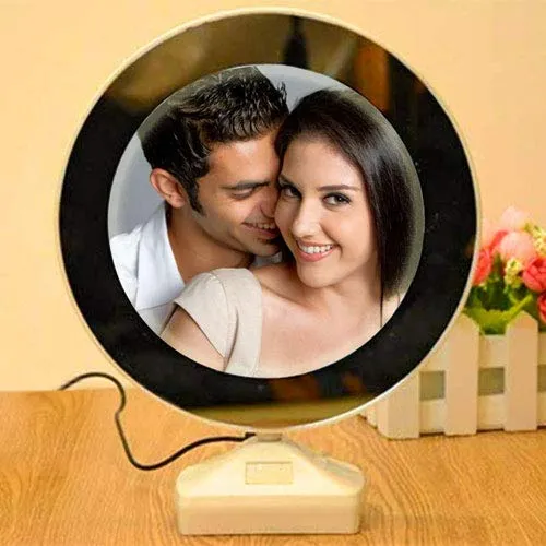 IndusSeller_Magic Mirror Round Pack of 1 with All its Accessory and Customized Photo as per Request