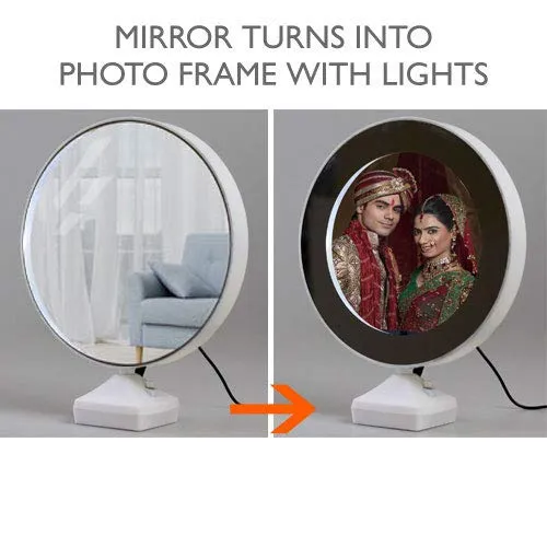 IndusSeller_Magic Mirror Round Pack of 1 with All its Accessory and Customized Photo as per Request