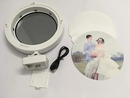 IndusSeller_Magic Mirror Round Pack of 1 with All its Accessory and Customized Photo as per Request