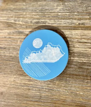 KY Blue Geometric Coaster
