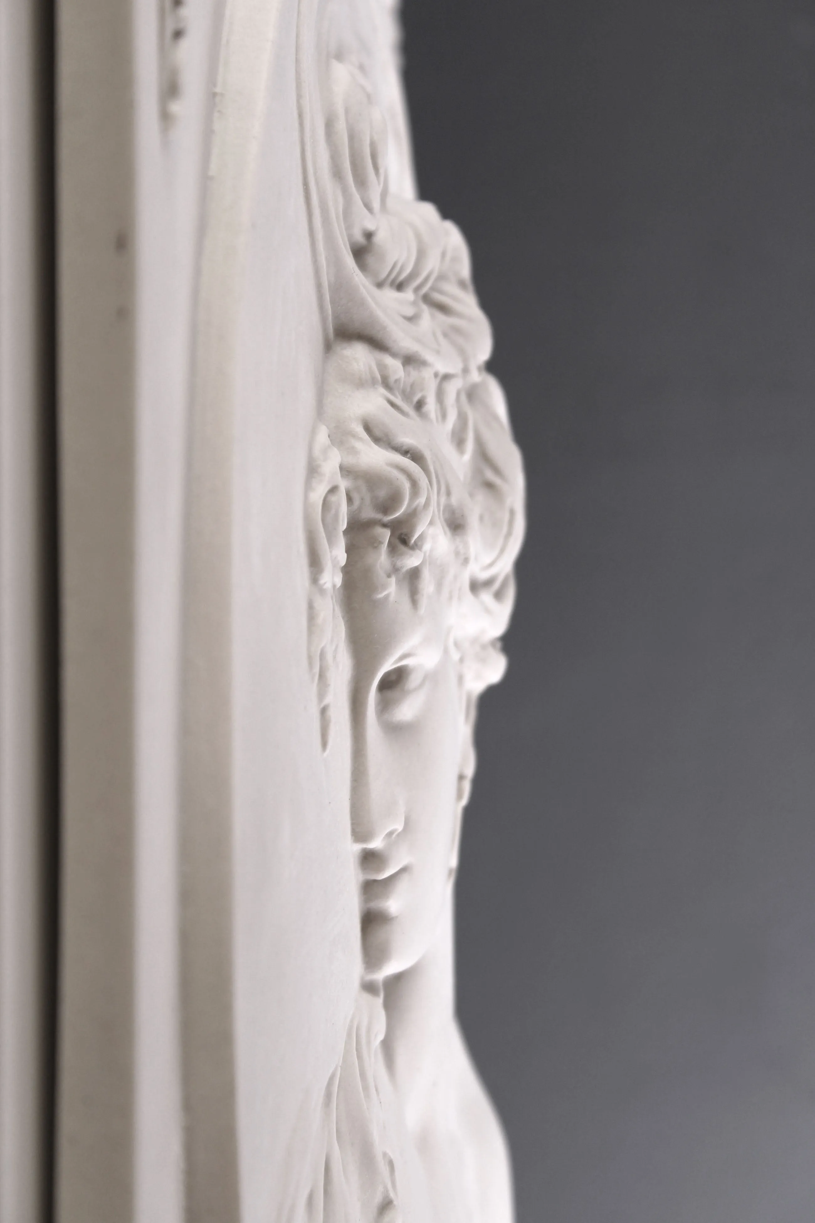 Lady Head On Square Back Bas-relief in pair