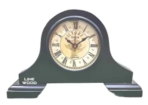 LINE WOOD™ - Mantel Clock Battery Operated - Wooden Shelf Clock for Living Room Decor Above Fireplace Mantel, Office, Shelf & Home Decoration and Gift (10" - Brown)
