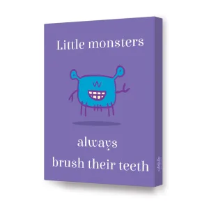 Little Monster Series Canvas Art <br> Brush Your Teeth