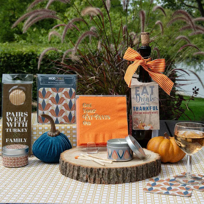 Lotus Mid Century Modern Paper Coaster Set