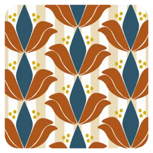 Lotus Mid Century Modern Paper Coaster Set