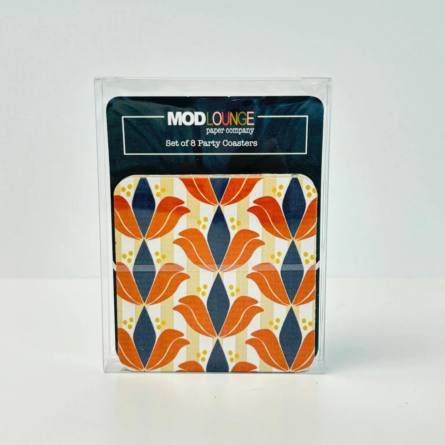 Lotus Mid Century Modern Paper Coaster Set