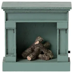 Maileg Fireplace, Mouse - Blue