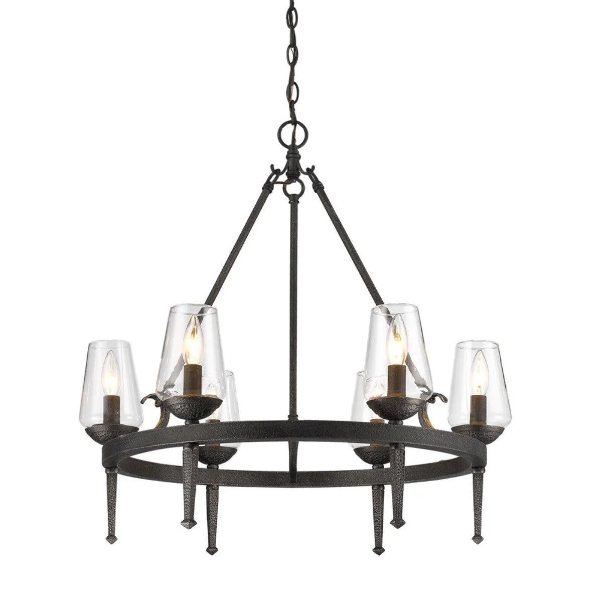Marcellis 6 lights 26 in. Chandelier Black finish
