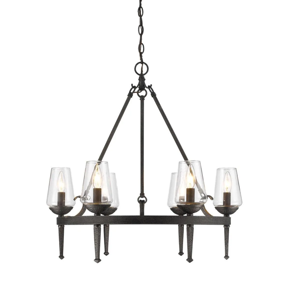 Marcellis 6 lights 26 in. Chandelier Black finish