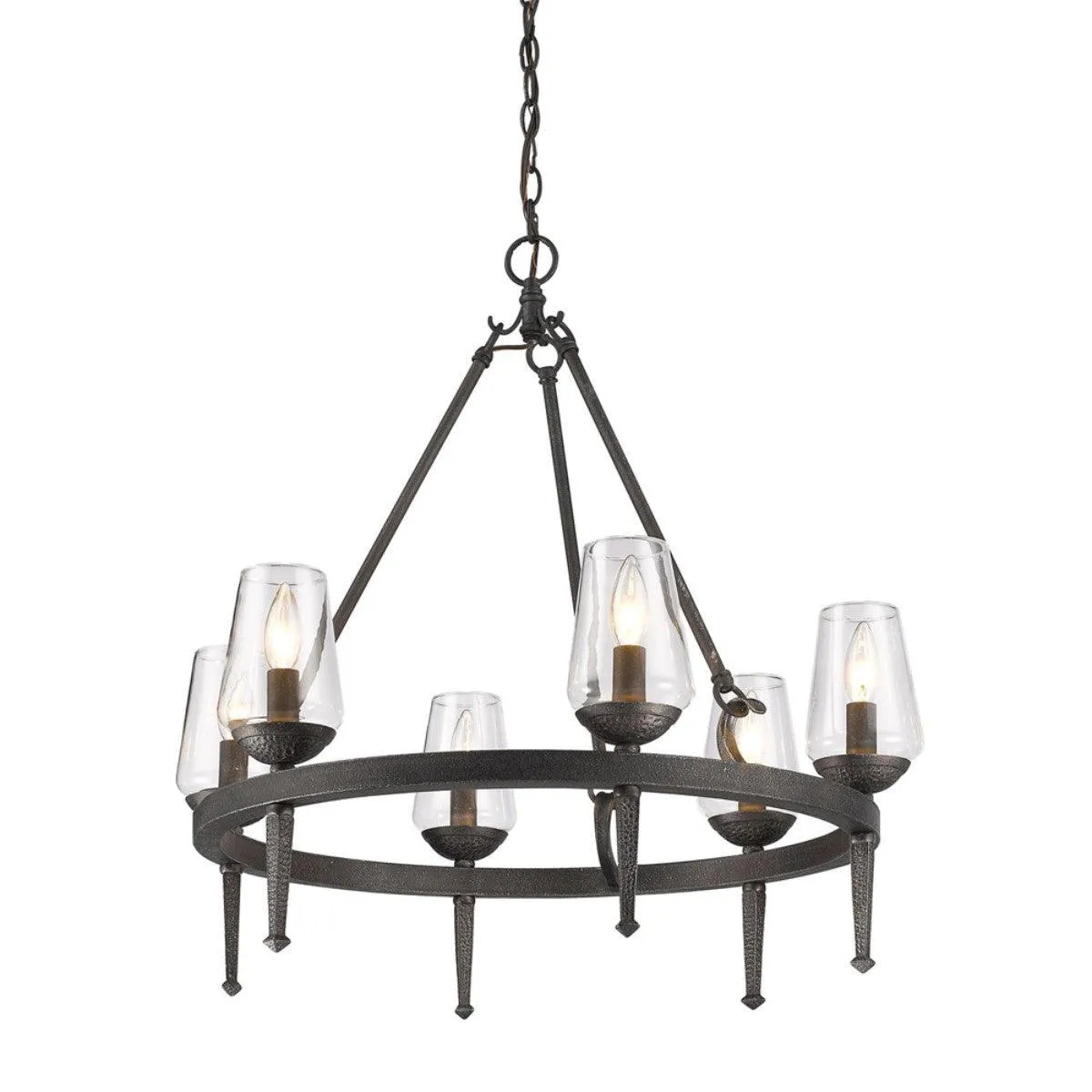 Marcellis 6 lights 26 in. Chandelier Black finish