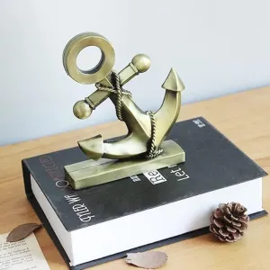 Marine Anchor and Nautical Anchor for Collectibles (6" x 5") inch Boat Marine and Maritime Showpiece for Home Decor Christmas Gift Living Room Vintage Anchor Tabletop Clock Accent