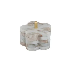 Mena Marble Coaster Set with Stand